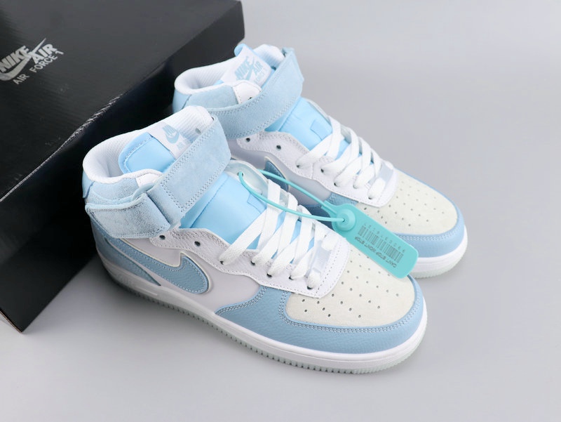 Nike Air Force 1'07 White Baby Blue Shoes - Click Image to Close